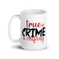 True Crime & Crafting White glossy mug