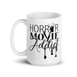 Horror Movie Addict White glossy mug