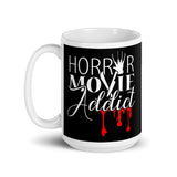 Horror Movie Addict White glossy mug