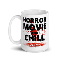 Horror Movie and Chill White glossy mug