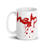 Help (Bloody) White glossy mug