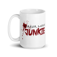 Horror Movie Junkie White glossy mug