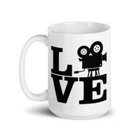 Love Film White glossy mug