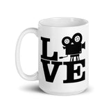 Love Film White glossy mug