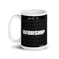 Made to Worship White glossy mug