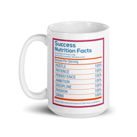 Success Nutritional Facts White glossy mug