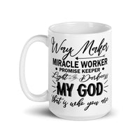 Way Maker White glossy mug