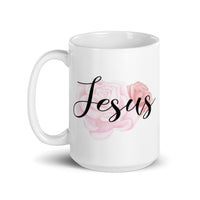 Jesus White glossy mug