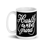 Hustle and Grind White glossy mug