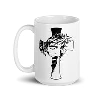 Jesus Cross White glossy mug