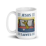 Jesus Saves White glossy mug