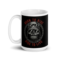 Born to Ride White glossy mug