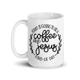 Coffee and Jesus White glossy mug