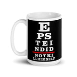 Epstein Eye Chart White glossy mug