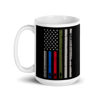 U.S. Support Flag White glossy mug