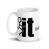 F It White glossy mug