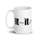 F It White glossy mug