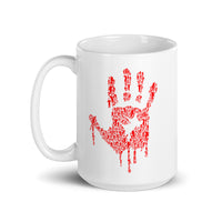 Zombie Bloody Handprint White glossy mug