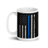 Thin Blue Line (Honor Serve Protect) White glossy mug