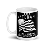 I am a Veteran White glossy mug