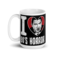 I Heart 80s Horror White glossy mug