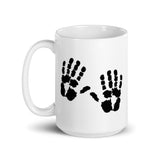 Handprints White glossy mug