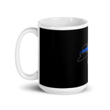 Blue Line Love White glossy mug