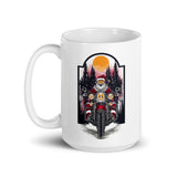 Motorcycle Santa White glossy mug