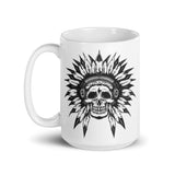 Native Skull White glossy mug