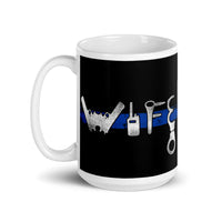 Thin Blue Line Wife White glossy mug