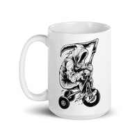 Biker Reaper White glossy mug