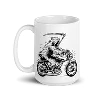 Motorcycle Reaper White glossy mug