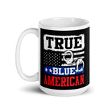 True Blue American White glossy mug