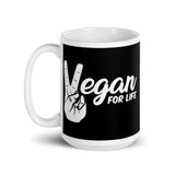 Vegan for Life White glossy mug