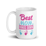 Best Mom Hands Down White glossy mug