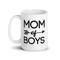 Mom of Boys White glossy mug