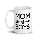 Mom of Boys White glossy mug