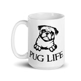 Pug Life White glossy mug