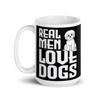 Real Men Love Dogs White glossy mug