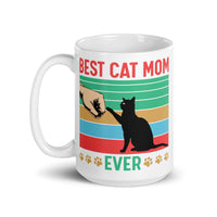 Best Cat Mom Ever White glossy mug