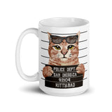 Bad Kitty White glossy mug