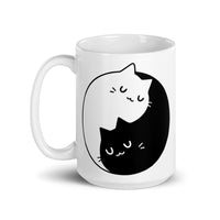 Yin Yang Kitty White glossy mug