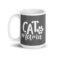 Cat Mama White glossy mug