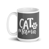 Cat Mama White glossy mug