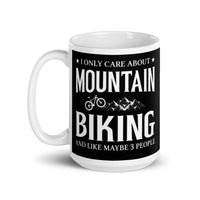 Mountain Biking White glossy mug