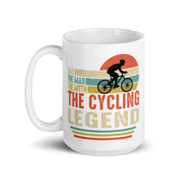 Cycling Legend White glossy mug