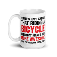 Riding a Bicycle White glossy mug