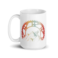 Mountain Biking White glossy mug