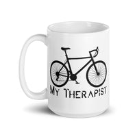 My Therapist White glossy mug