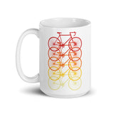 Bikes White glossy mug